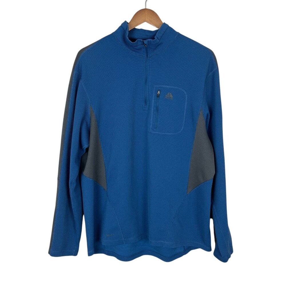 Nike ACG 1/4 Zip Pullover Mens XL Blue Fit Dry Performance Athletic Outdoors